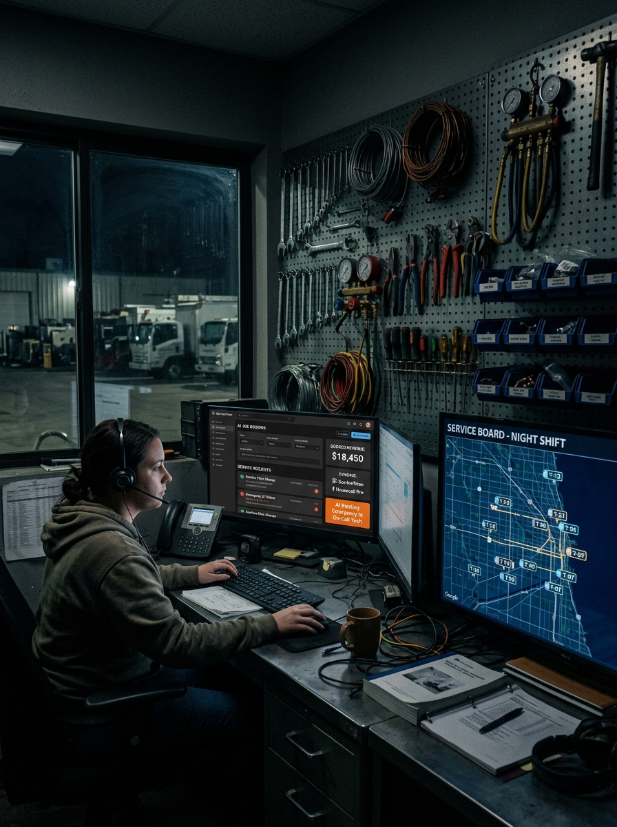 AI receptionist handling HVAC companies calls