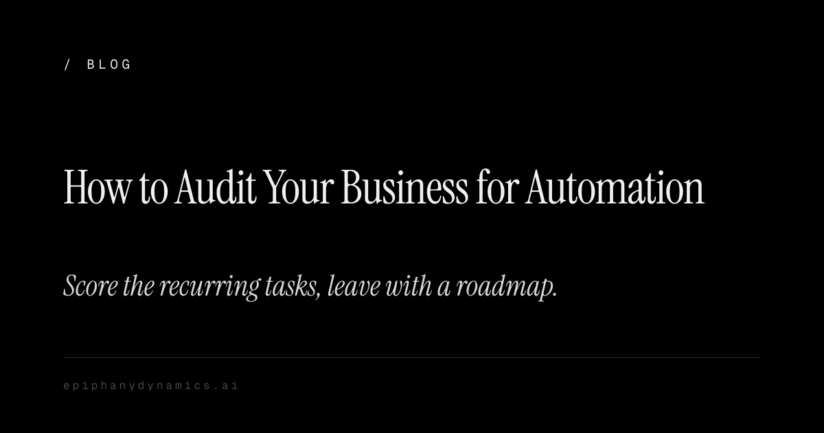How to Audit Your Business for Automation (5-Step Framework)